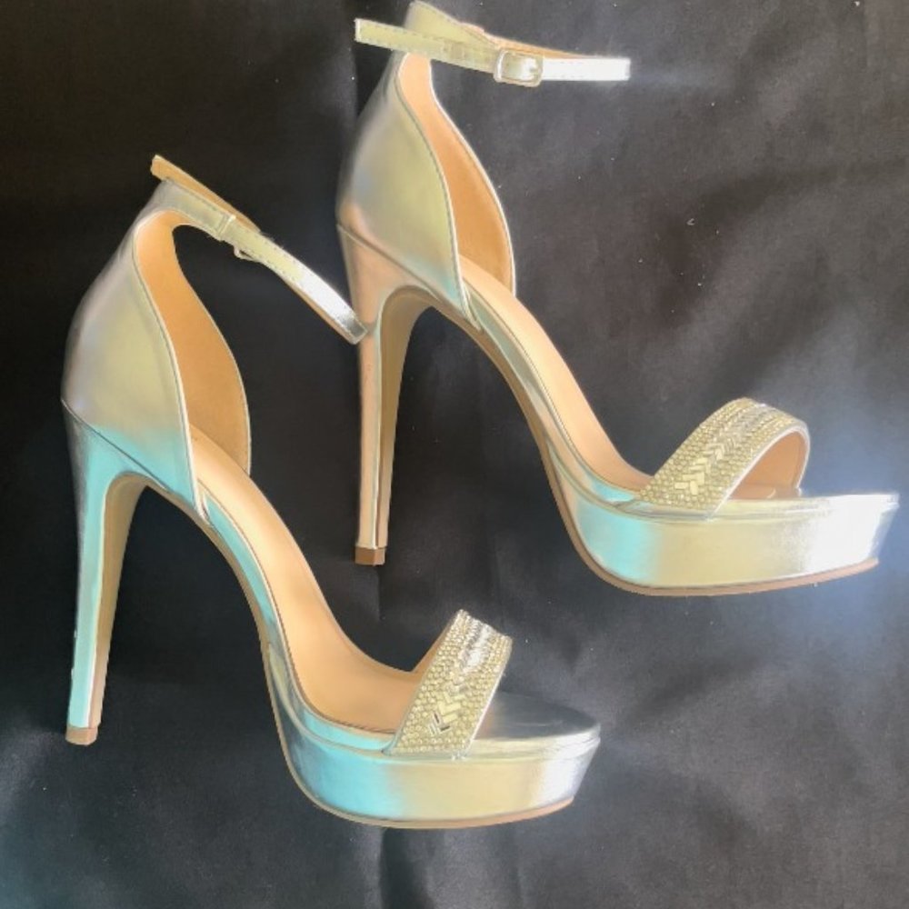 Silver / shine Platform Evening Shoe